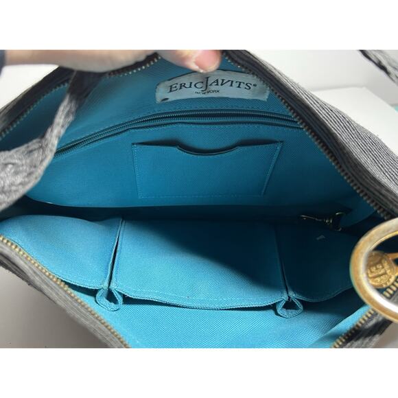 Eric Javits Light Black Woven Squishee Shopper Shoulder Handbag Tote Satchel - Picture 7 of 8